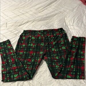 LuLaRoe Plaid Leggings - Red and Green